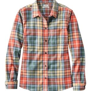 L.L. BEAN Women’s Scotch Plaid Flannel Shirt Relaxed, Washed Buchanan S
